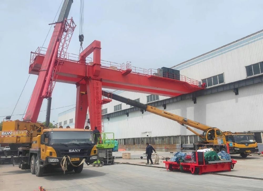 半腿龍門吊、電動單支腿雙梁門式起重機