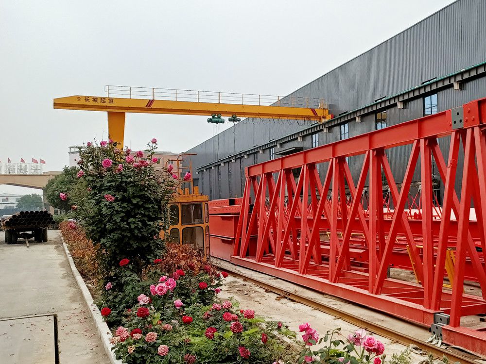 山東泰安起重機(jī)、龍門(mén)吊、L型電動(dòng)葫蘆半腿門(mén)式起重機(jī)廠家供貨