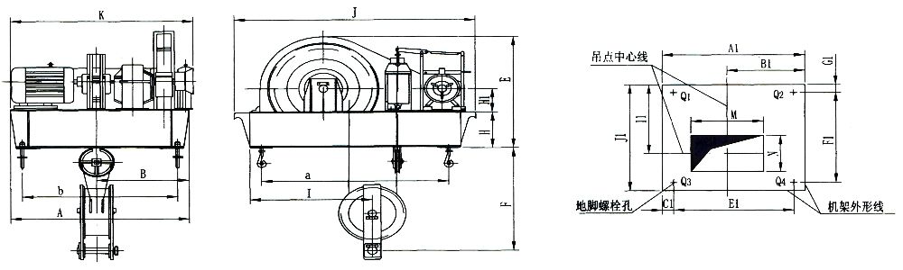 QPK1×50KN-QPK1×250KN系列卷揚(yáng)式單吊點啟閉機(jī)外形及基礎(chǔ)布置示意圖.jpg