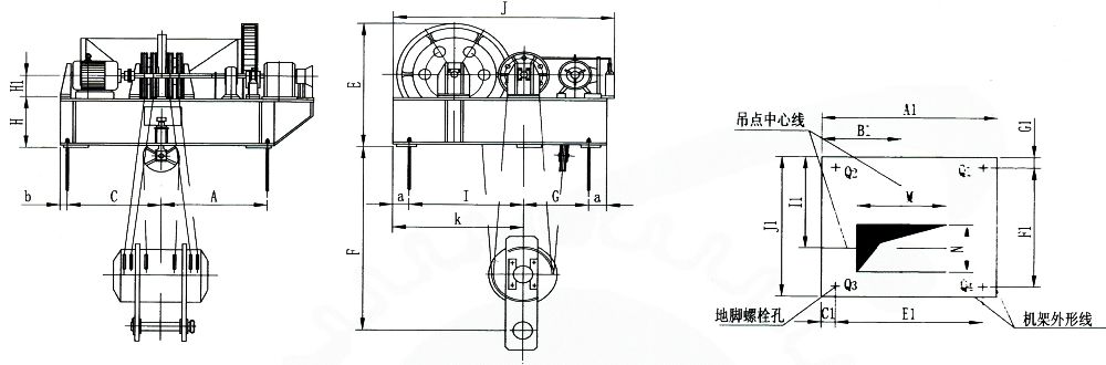 QPK1×400KN-QPK1×1250KN系列卷揚(yáng)式單吊點啟閉機(jī)外形及基礎(chǔ)布置示意圖.jpg