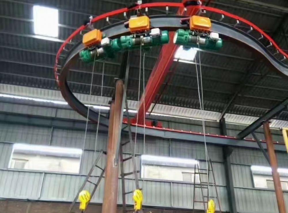 彎道電動葫蘆吊、環(huán)形/弧形電動葫蘆單軌吊